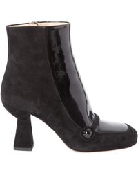miu miu lace up leather ankle boots