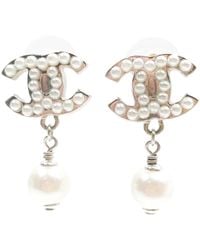 Lyst Chanel Earring Logo Bar Las Mens Used T2963 In Metallic Chanel Earrings Lyst
