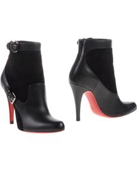 Christian louboutin 85Mm Belle Calf Leather Ankle Boots in Black ...  