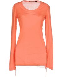 Lyst - Donna karan Silk Organza Tunic Blouse in Orange