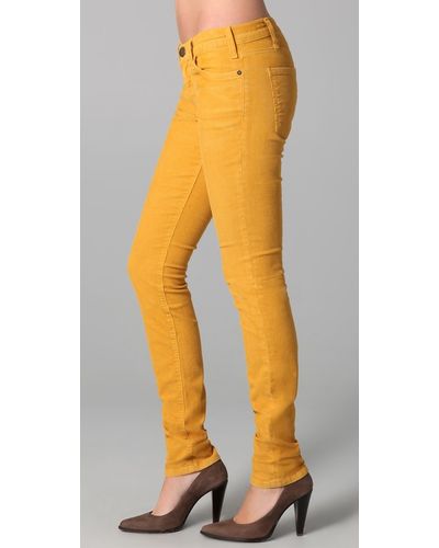 Lyst - Current/elliott The Skinny Corduroy Pants in Yellow