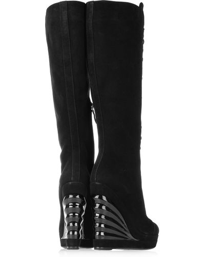 saint laurent suede lace up boots