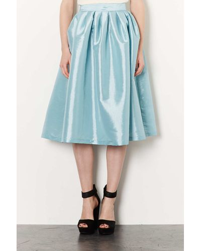topshop spot taffeta occasion dress in blue