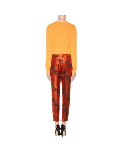 black and orange trousers