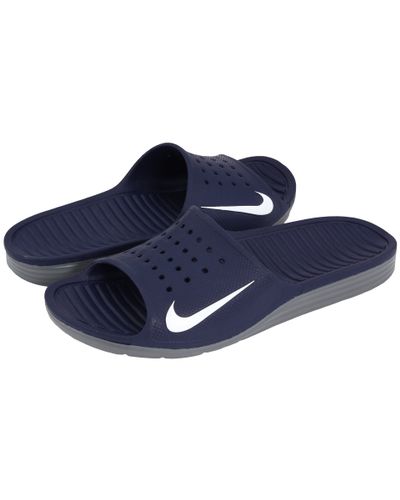 blue nike slides mens