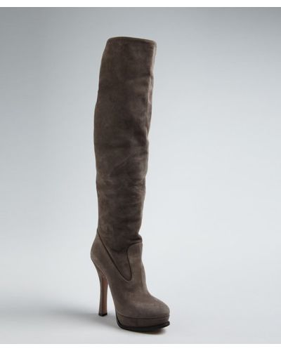 grey platform boots