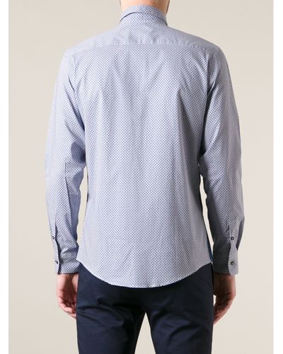 Lyst - Paul Smith Patterned Colour Block Shirt in Blue for Men