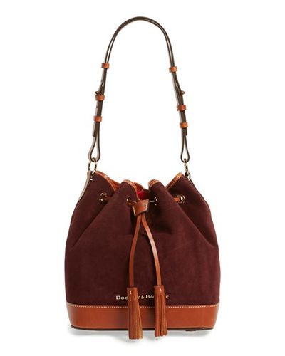 dooney and bourke brown bucket bag