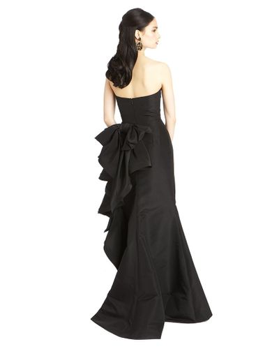 Lyst Oscar De La Renta Silk Faille Strapless Gown With Ruffle Back In 7686