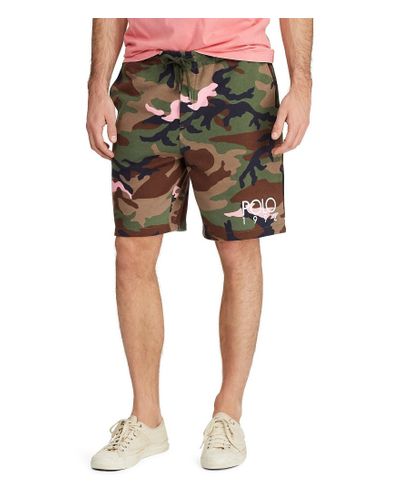 Polo Ralph Lauren Camo Jersey Shorts in Green for Men - Lyst