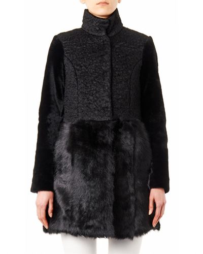 Drome Multi-Textured Mohair-Blend Coat in Black | Lyst