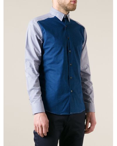 mens colour block shirt