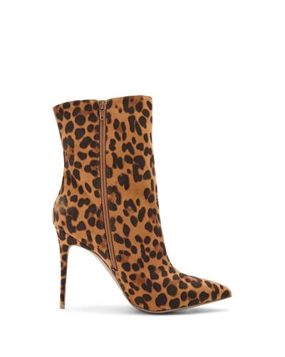 Lyst - Forever 21 Faux Suede Leopard Print Booties in Brown