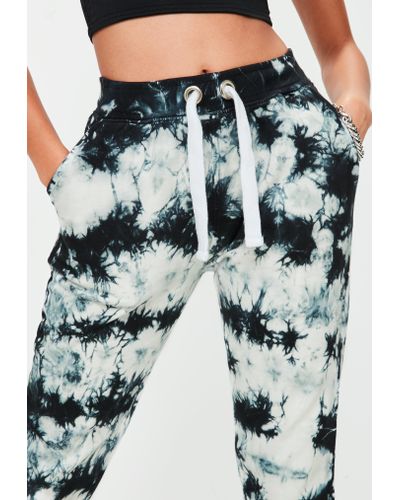 black bleach tie dye joggers