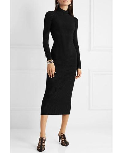 Dion Lee Synthetic Cutout Ribbed-knit Midi Dress in Black - Lyst
