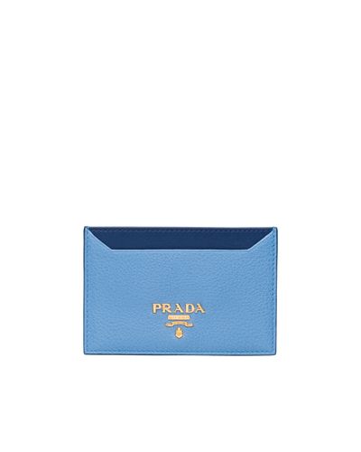 blue prada card holder