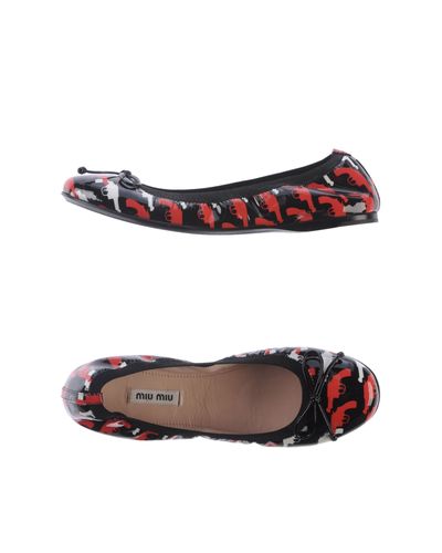 miu miu red ballet flats