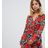 Vestito skater a maniche lunghe con stampa a fiori di Missguided in Red