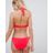 Freya Red Macrame Halter Bikini Top In Tropical Punch