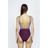 Seafolly Multicolor Radiance Lace Up Front One Piece Swimsuit - Grey/wine Red/purple Color Block