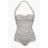 Norma Kamali Gray Bill Mio Halter Sweetheart Neckline One Piece Swimsuit - Light Grey