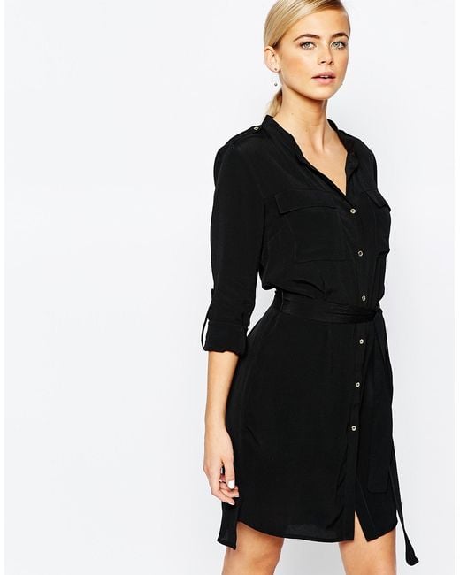 Oasis Belted  Shirt  Dress  in Black  Lyst