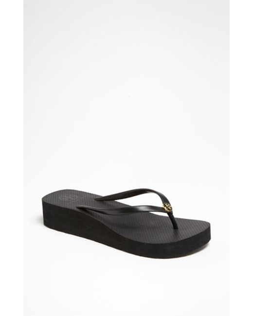 tory burch black jelly flip flops
