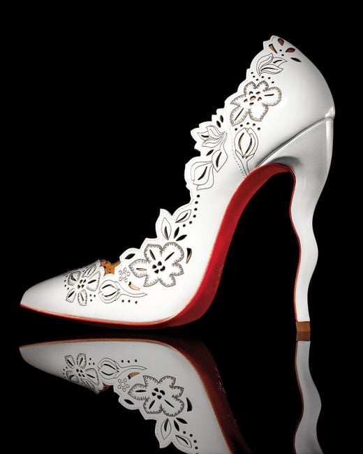 Christian louboutin Beloved Floral Cut-Out Leather Half D\u0026#39;Orsay ...