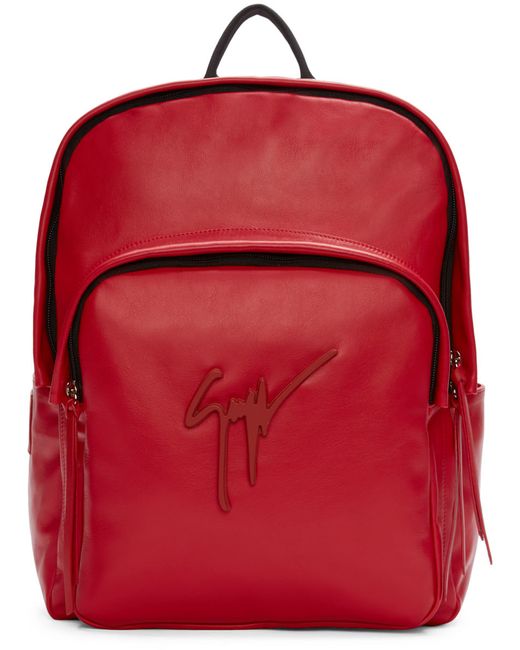 Giuseppe zanotti Red Leather Logo Backpack in Red for Men - Save 67% | Lyst