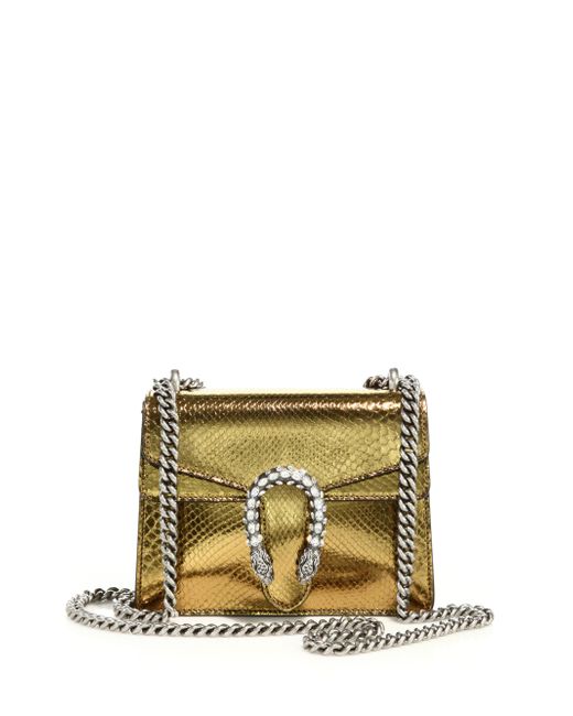 Gucci Dionysus Python Mini Shoulder Bag in Gold | Lyst