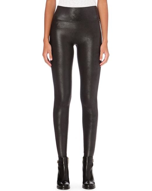 Spanx High-rise Faux-leather Leggings in Black | Lyst