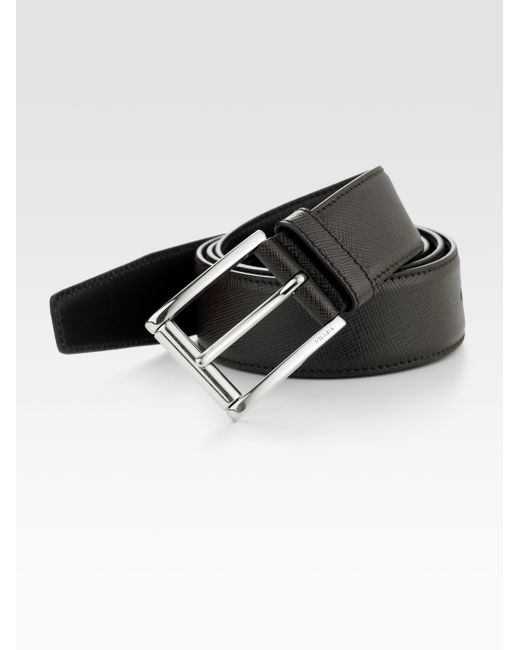 Prada Etched Saffiano Leather Belt in Brown for Men (cafe) | Lyst  
