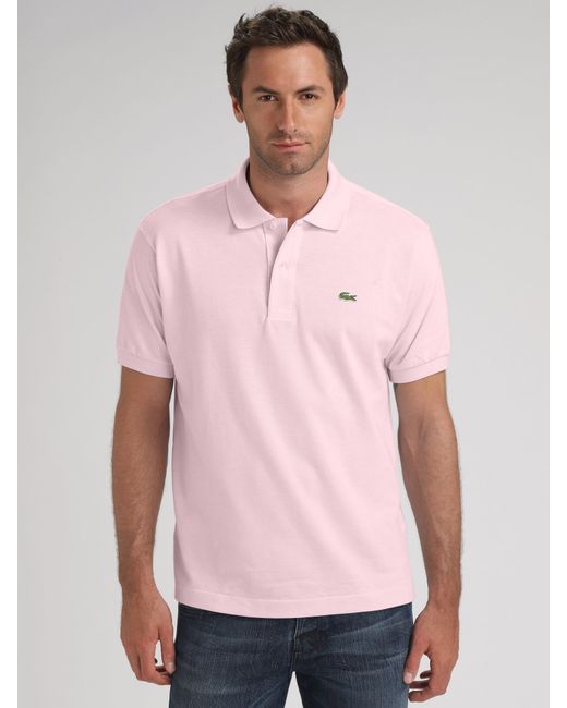 Lacoste Pique Polo In Pink For Men Lyst