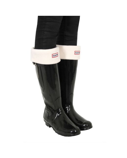 black mid calf hunter wellies