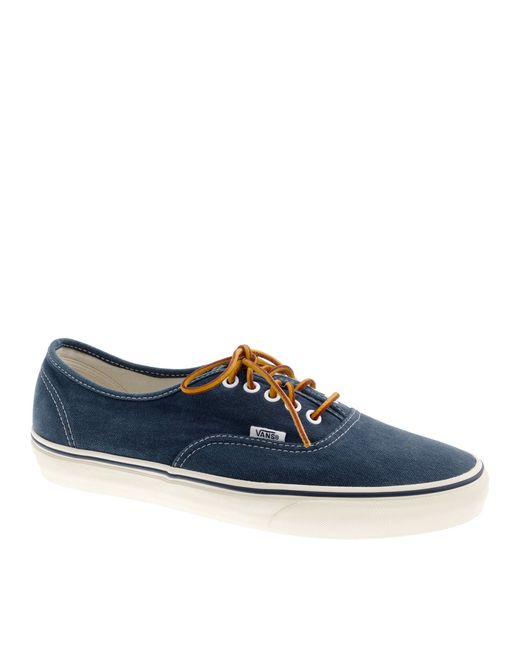 Vans Washed Canvas Authentic Sneakers in Blue for Men (dark navy) Lyst