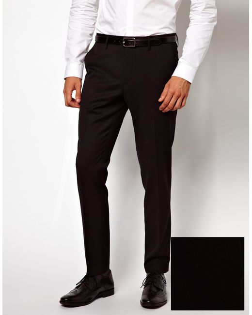 Asos Skinny Tuxedo Pants In Black in Black for Men | Lyst