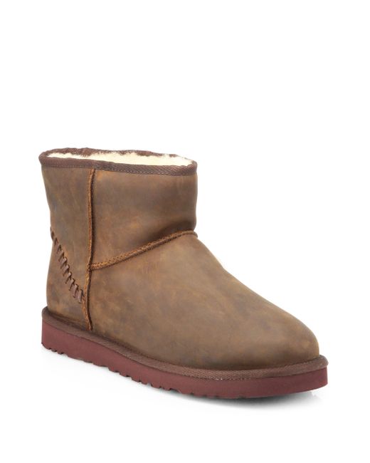 ugg classic short brown leather
