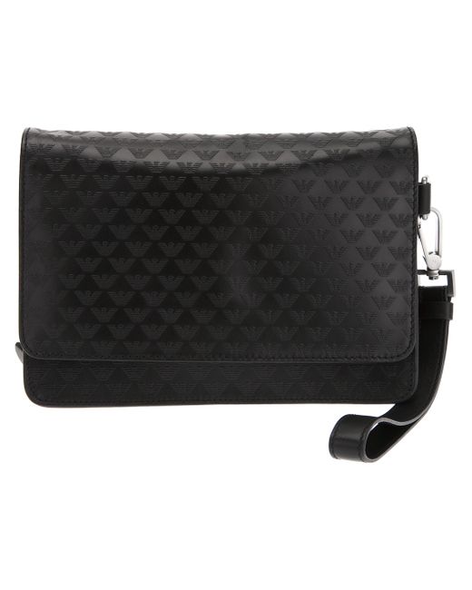 giorgio armani black velvet clutch bag