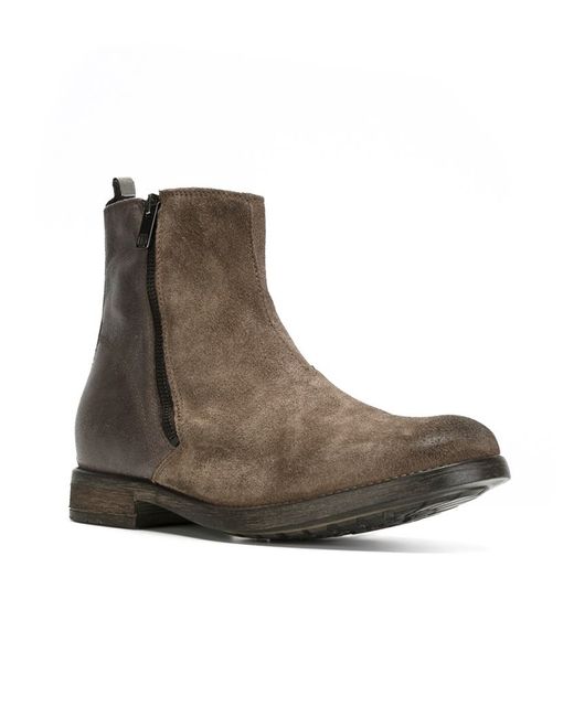 Diesel Zip Boots in Brown for Men Lyst