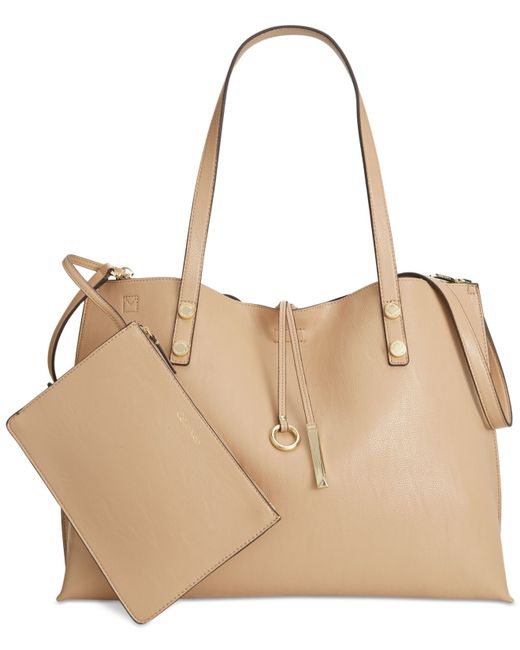 Calvin Klein Large Reversible Tote With Pouch In Beige Nudeblack Save 25 Lyst 7305