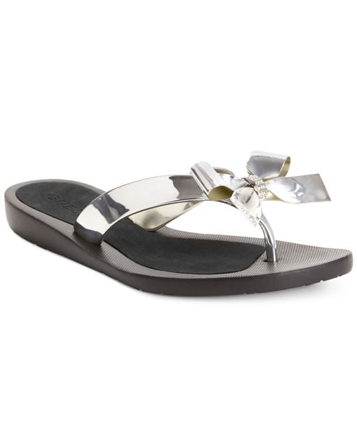 guess silver tutu flip flops