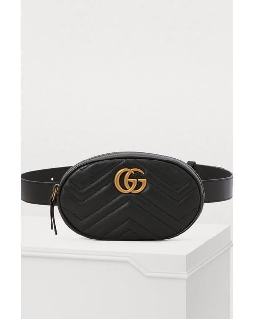Lyst - Gucci GG Marmont Belt Bag in Black