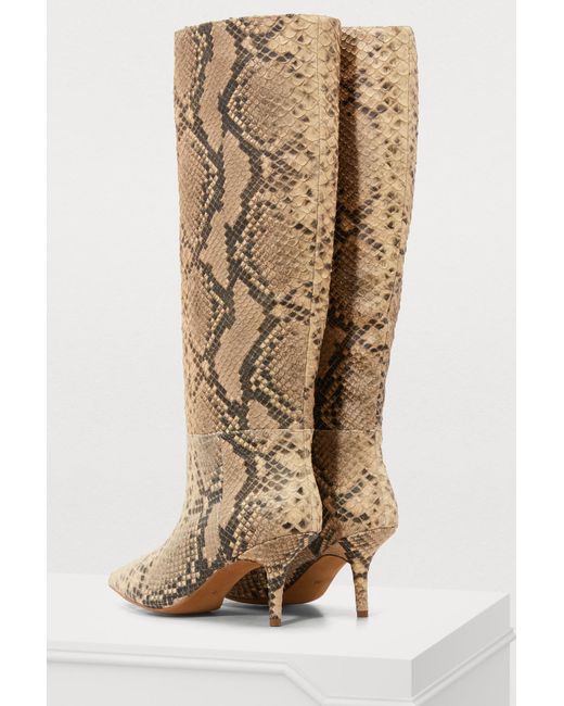 Lyst - Yeezy Python-printed Boots in Natural - Save 22.370617696160267%