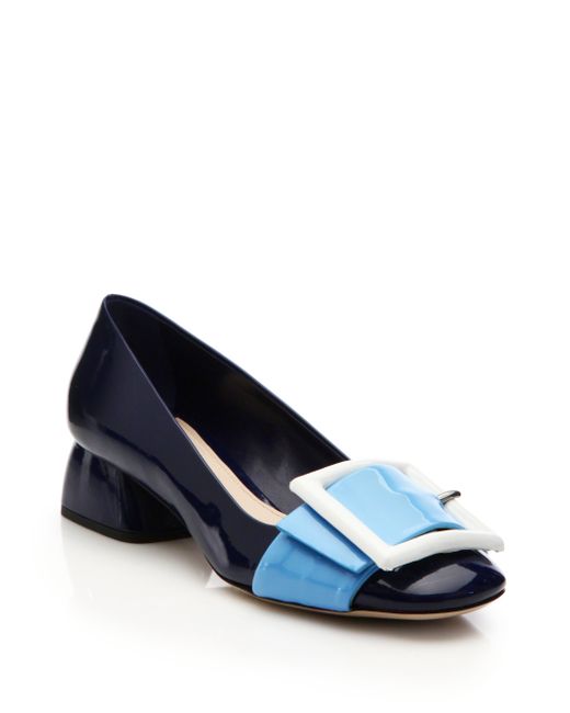 Miu Mius Patent Buckle Embellished Cuff Bracelet miu miu buckle embellished patent leather pumps in purple Miu Mius Patent Buckle Embellished Cuff Bracelet miu miu buckle embellished patent leather pumps in purple