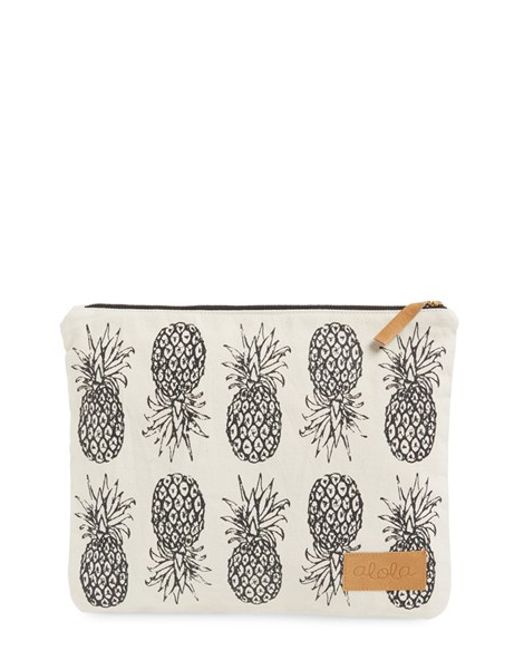 Alola Pineapple Print Canvas Clutch in Black (NATURAL/ BLACK) | Lyst