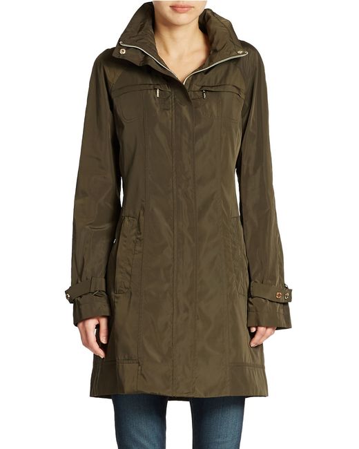 Calvin Klein Packable Rain Repellent Jacket In Green (olive) 