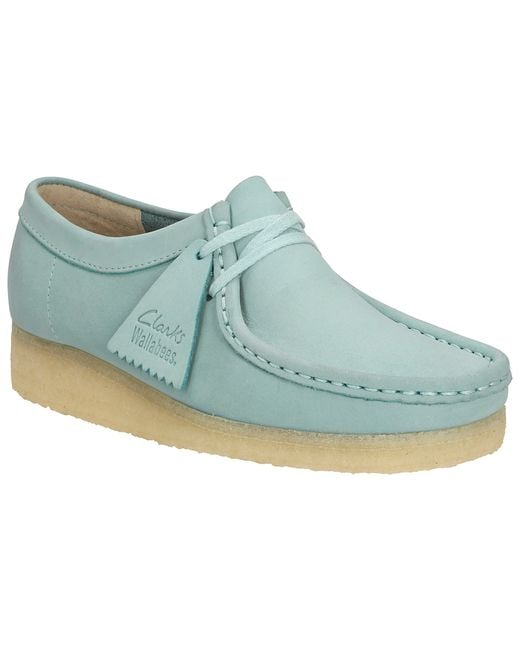 Clarks Originals Wallabee Lace Up Trainers in Blue (Light Blue) | Lyst