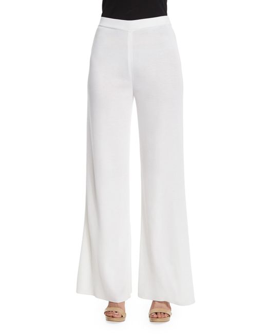 Misook Washable Wide-leg Pants in White | Lyst