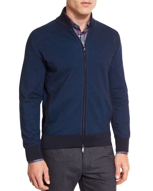 Download Brioni Birdseye Cashmere-blend Full-zip Jacket in Black ...