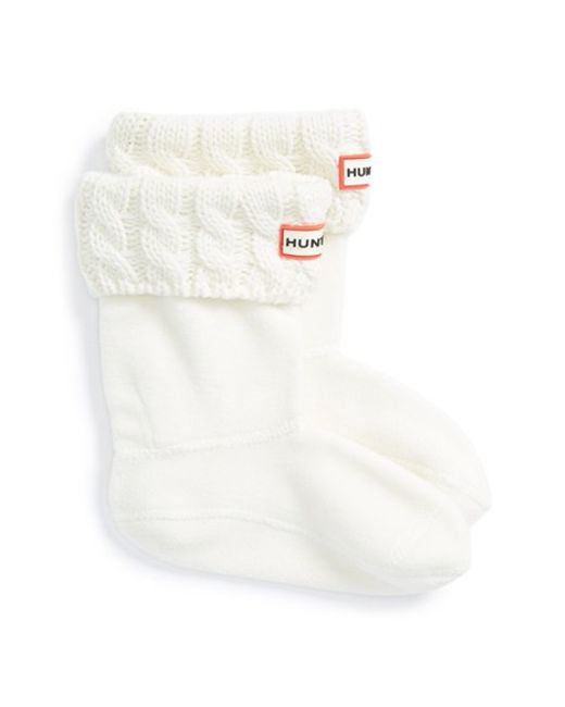 Hunter Cable Knit Cuff Welly Boot Socks in Black Lyst